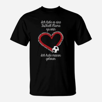 Fußball Mama T-Shirt Schwarz, Muttertag Aufdruck Hemd - Seseable