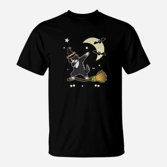 Funny Bernese Mountain Dogs Witch Halloween Cute Tee T-Shirt - Seseable