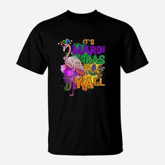 Funny Carnival Party Gift Flamingo Mardi Gras T-Shirt - Seseable