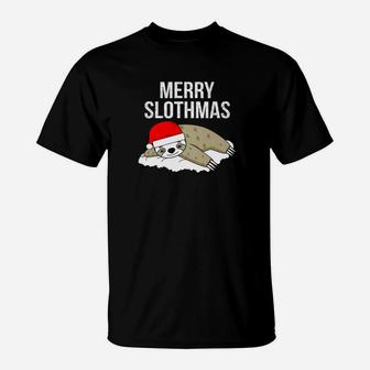 Funny Christmas Xmas Sloth Men Women Kids T-Shirt - Seseable