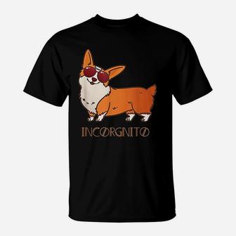 Funny Corgi Incorgnito Dog Puns T-Shirt - Seseable