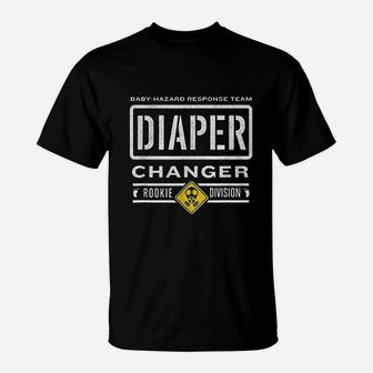 Funny Diaper Changer Duty Expecting Baby New Dad Mom T-Shirt - Seseable