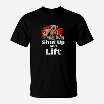 Funny Dog Shut Up And Lift T-Shirt - Seseable