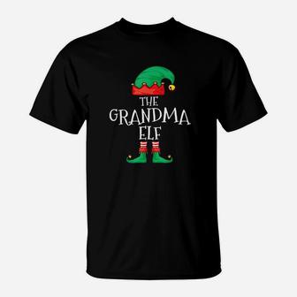 Funny Elf Family Christmas Grandma Elf Pajama T-Shirt - Seseable