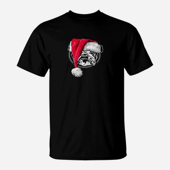 Funny English Bulldog Christmas T-Shirt - Seseable