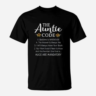 Funny Family Matching Gifts For Aunt The Auntie Code T-Shirt - Seseable