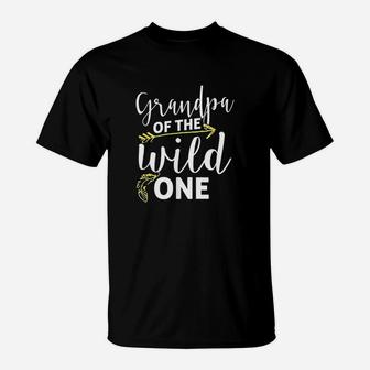 Funny Grandpa Of The Wild One Grand Kid Is Crazy Parenting T-Shirt - Seseable