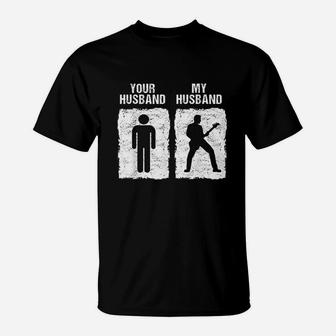 Funny Guitar My Husband Your Husband Wife Guitarist T-Shirt - Seseable