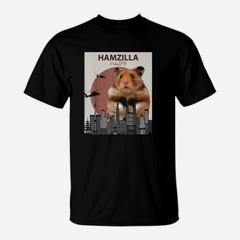 Funny Hamster Hamzilla Cute Gift For Hamster Lovers T-Shirt - Seseable