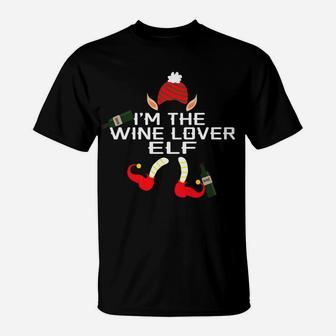 Funny Im The Wine Lover Elf Christmas Family Gift T-Shirt - Seseable