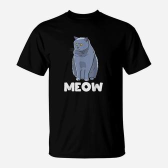 Funny Meow Cat Lady And Cats Kittens T-Shirt - Seseable