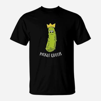 Funny Pickle Queen Funny Cucumber Pickle Girl T-Shirt - Seseable