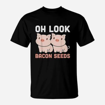 Funny Pigs Are Bacon Seeds Design For Pig Farmers T-Shirt - Seseable
