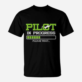 Funny Pilot In Progress Flight Student Gift T-Shirt - Seseable