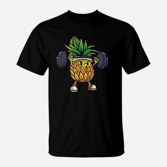 Funny Pineapple Powerlifting Weightlifting T-Shirt - Seseable