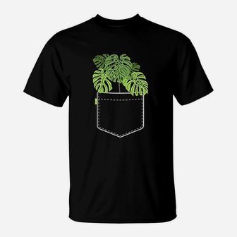 Funny Plant Gifts For Women Monstera Pocket Plant Mama T-Shirt - Seseable