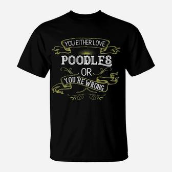 Funny Poodle Retro Standard Dog Breed Mom Dad T-Shirt - Seseable
