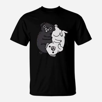 Funny Pug Couple Pug Mom T-Shirt - Seseable