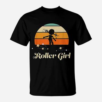 Funny Roller Girl Vintage Rollerblades Gift Roller Skating T-Shirt - Seseable