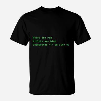 Funny Roses Are Red Web Developer Programmer T-Shirt - Seseable