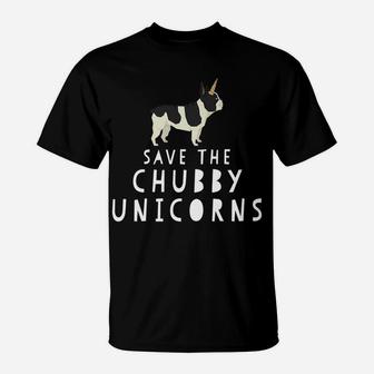 Funny Save The Chubby Unicorns French Bulldog T-Shirt - Seseable