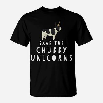 Funny Save The Chubby Unicorns French Bulldog T-Shirt | Seseable UK
