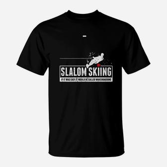 Funny Slalom Waterskiing Wakeboard Ski Vintage Style Gift T-Shirt - Seseable