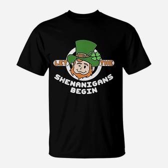Funny St Patricks Day Let The Shenanigans Begin T-Shirt - Seseable