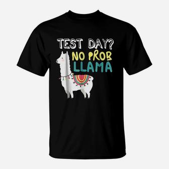 Funny Test Day Llama Teacher Exam T-Shirt - Seseable