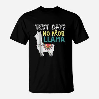 Funny Test Day Llama Teacher Exam Testing Teaching T-Shirt - Seseable
