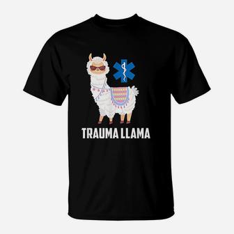 Funny Trauma Llama Emt Er Nurse First Responder Gift T-Shirt - Seseable