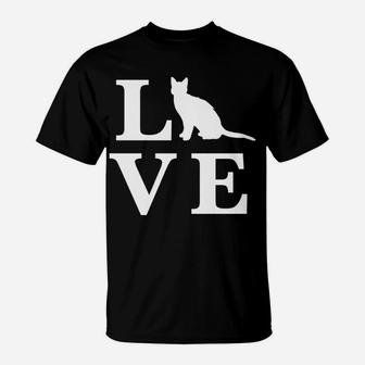 Funny Valentines Day I Love Cats Kitty Cat Lover T-Shirt - Seseable