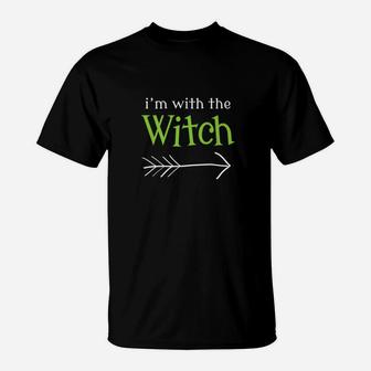 Funny Witch Couples Halloween Costume Husband Boyfriend Gift T-Shirt - Seseable