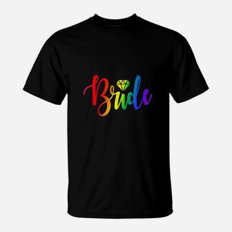 Gay Pride Lesbian Bride Lgbt Wedding Gift T-Shirt - Seseable