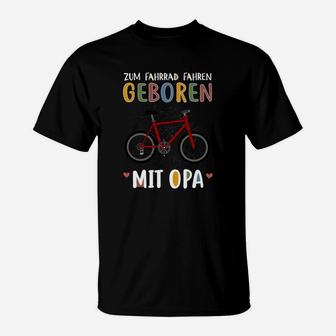 Geboren zum Fahrradfahren mit Opa T-Shirt für Herren, Radfahrer Motiv - Seseable