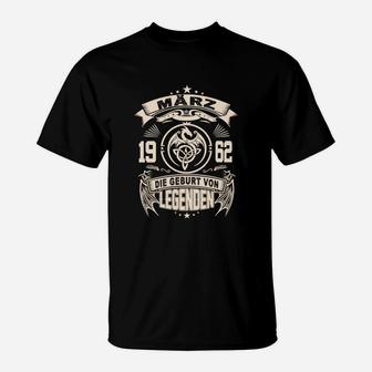 Geburt von Legenden 1962 T-Shirt Herren, März Spezialedition - Seseable