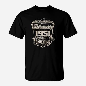 Geburtsjahr 1951 Legenden Vintage T-Shirt, Retro Look Tee - Seseable