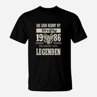 Geburtsjahr 1986 Legenden T-Shirt, Retro Motto Design - Seseable