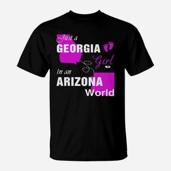 Georgia Girl In Arizona Shirts,georgia Girl Tshirt,arizona Girl T-shirt,arizona Girl Tshirt,georgia Girl In Arizona Shirts,arizona Girl Hoodie,georgia Girl T Shirt T-Shirt - Seseable