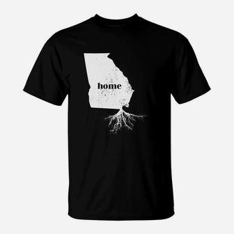 Georgia Home Roots State Map T-Shirt - Seseable