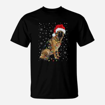 German Shepherd Christmas Santa Funny Christmas Dog Love T-Shirt - Seseable