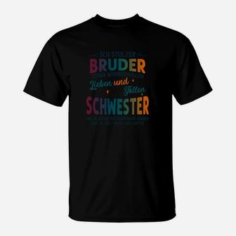 Geschwisterliebe T-Shirt: Stolzer Bruder & Liebevolle Schwester Motiv - Seseable