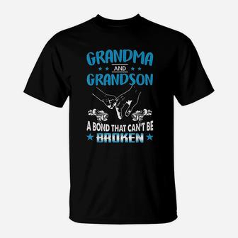 Gift Grandma And Grandson A Bond That Cant Be Broken T-Shirt - Seseable