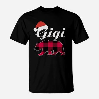 Gigi Christmas Bear Plaid Matching Family Christmas T-Shirt - Seseable