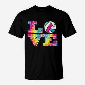 Girls Volleyball Tie Dye Love Colorful For Teenagers T-Shirt - Seseable