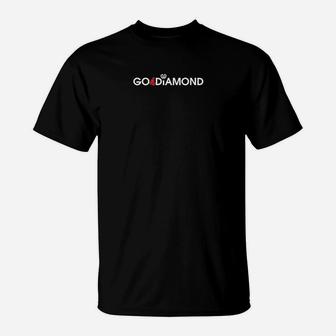 Go Diamond Schwarzes T-Shirt mit Motivationsaufdruck, Inspirierend - Seseable