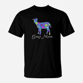 Goa For Women Adorable Floral Goat Mom T-Shirt - Seseable