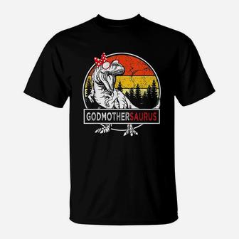 Godmothersaurus Dinosaur Funny Godmother Saurus Family T-Shirt - Seseable