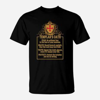 Gods Warrior - Templars Oath T-Shirt - Seseable