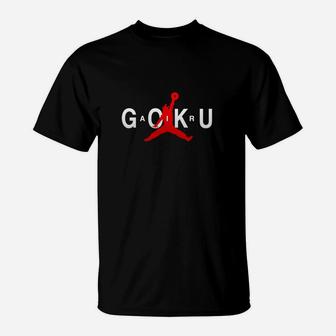Goku Jumpman Schwarzes T-Shirt, Anime-inspiriertes Design für Fans - Seseable